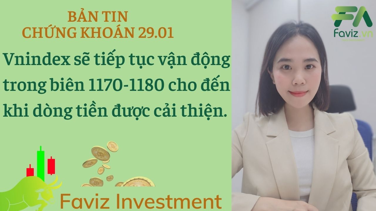 29/01/2024 Vnindex sẽ tiếp tục vận động trong biên 1170-1180 cho đến khi dòng tiền được cải thiện.