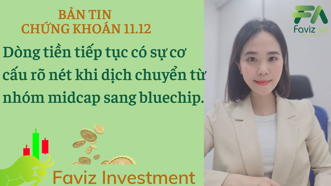 11/12/2023 Dòng tiền có sự dịch chuyển từ nhóm midcap sang bluechip