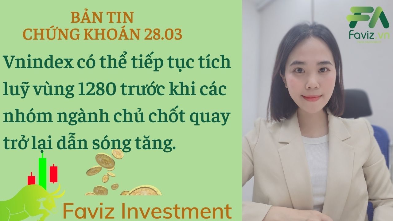 28/03/2024 Vnindex có thể tiếp tục tích luỹ vùng 1280