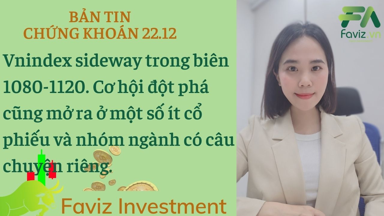 22/12/2023 Vnindex trụ vững trên hỗ trợ 1100 điểm