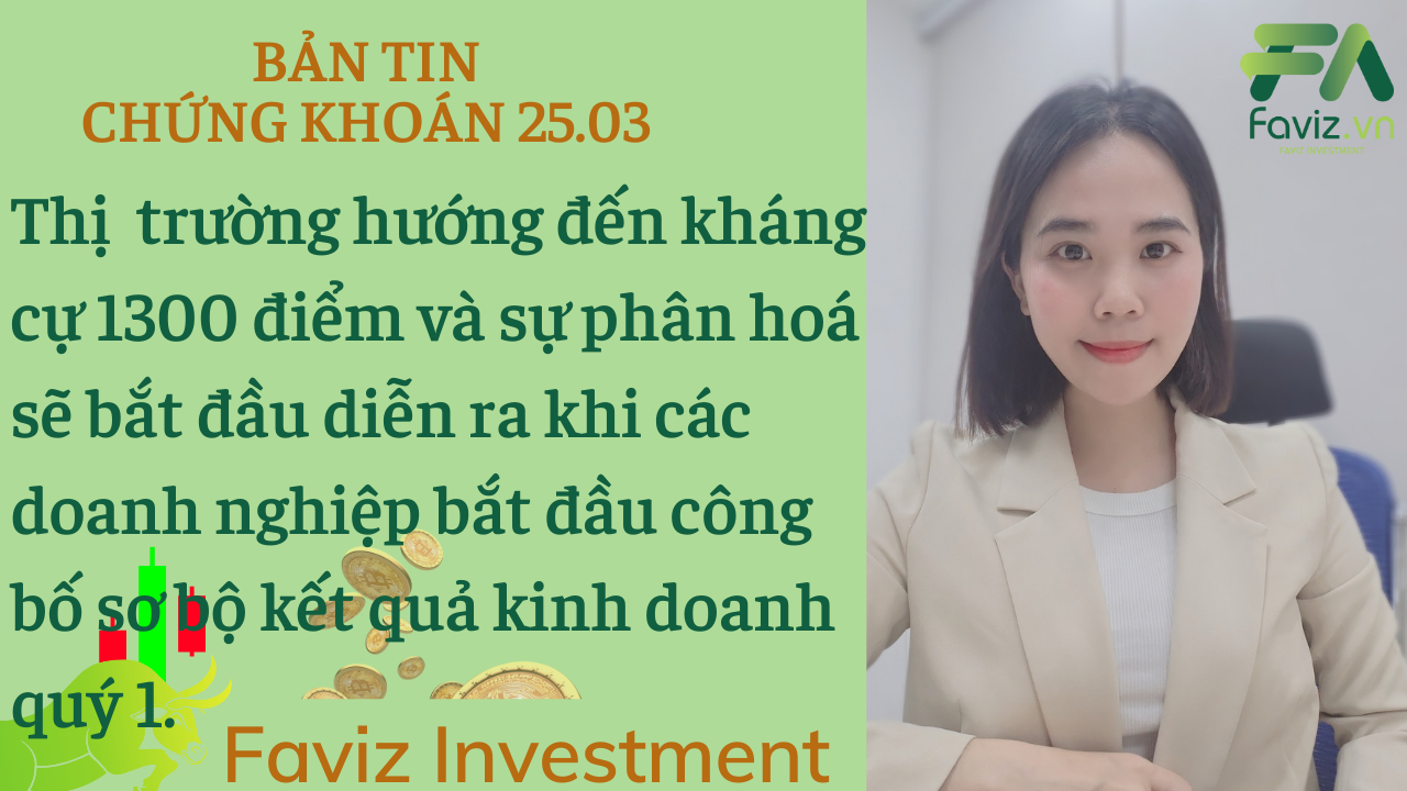 25/03/2024  Xu hướng tăng điểm sẽ tiếp tục được duy trì hướng đến kháng cự 1300